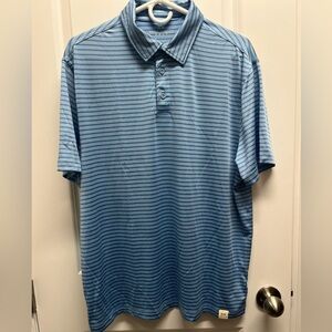 💙 Rorie Whelan Blue Striped Performance Golf Polo - L